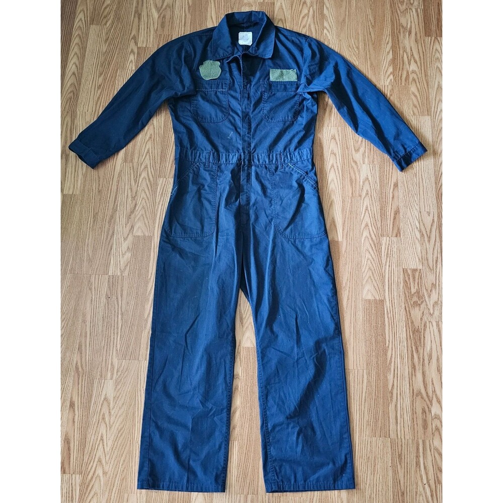 American Apparel Inc US Military Coveralls Mens 44R Dark Navy Utility Jumpsuit